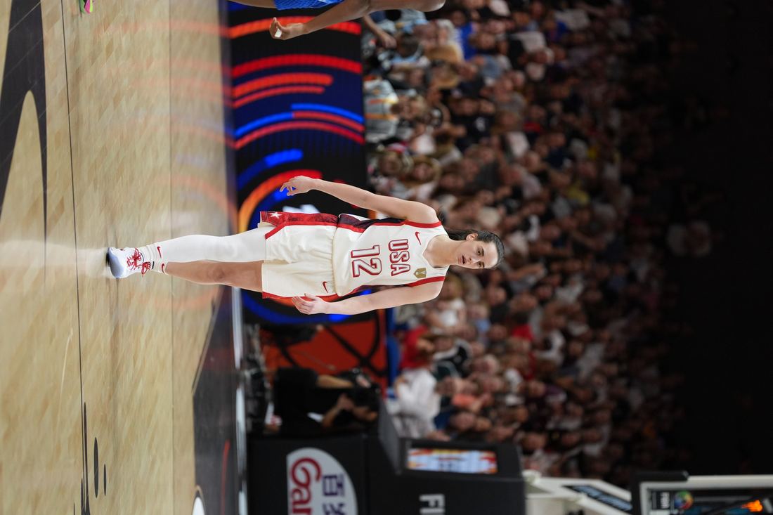 Caitlin Clark in a United States jersey during a September 2026 game