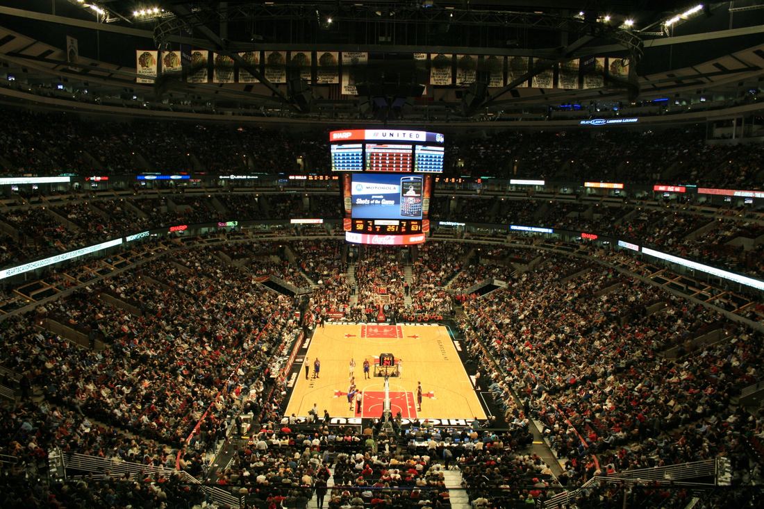 A full United Center seen from the upper deck during a Bulls game
