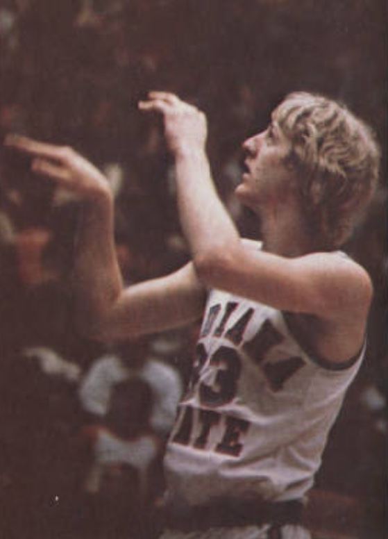 Larry Bird in an Indiana State uniform