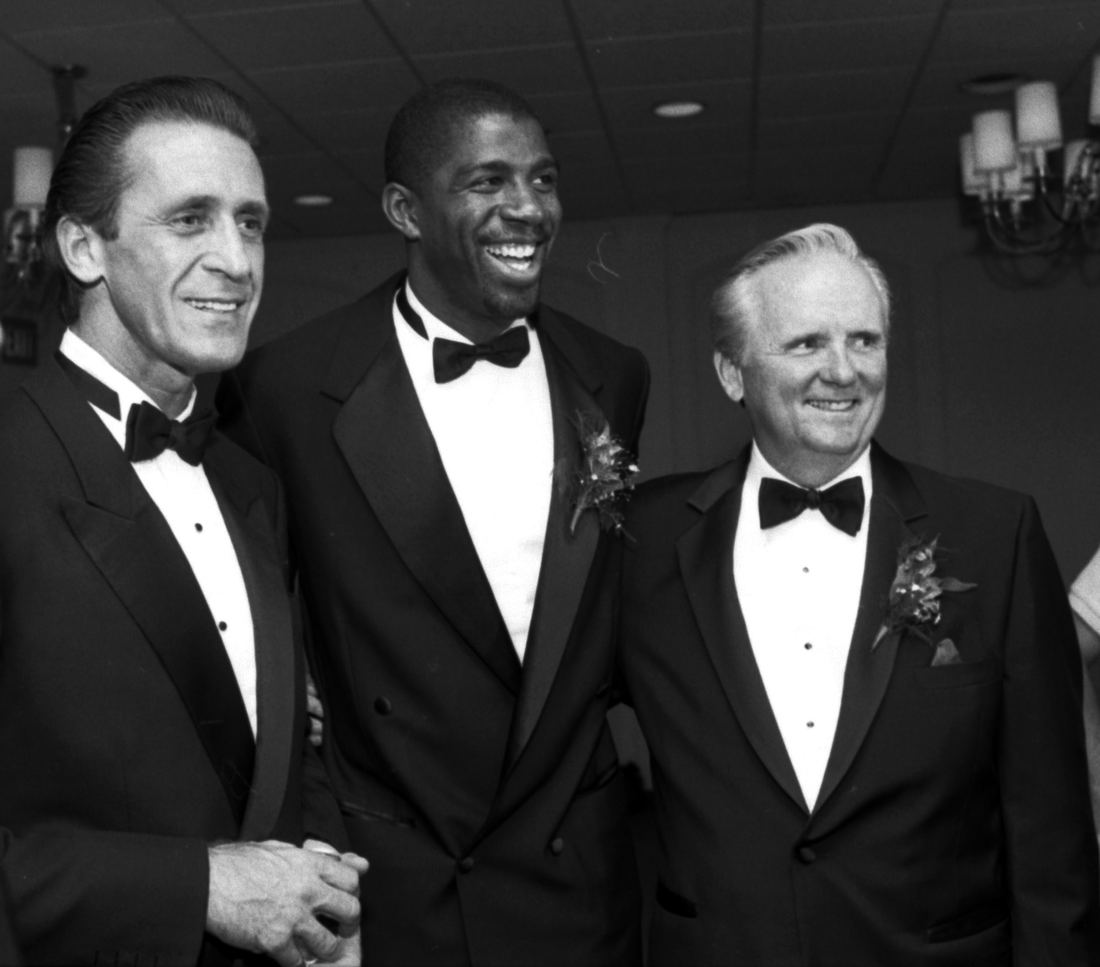 Pat Riley, Magic Johnson and Jerry West together