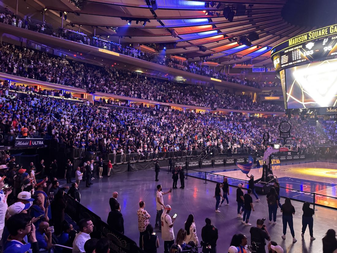 Knicks fans packed inside Madison Square Garden for a 2026 Finals watch party